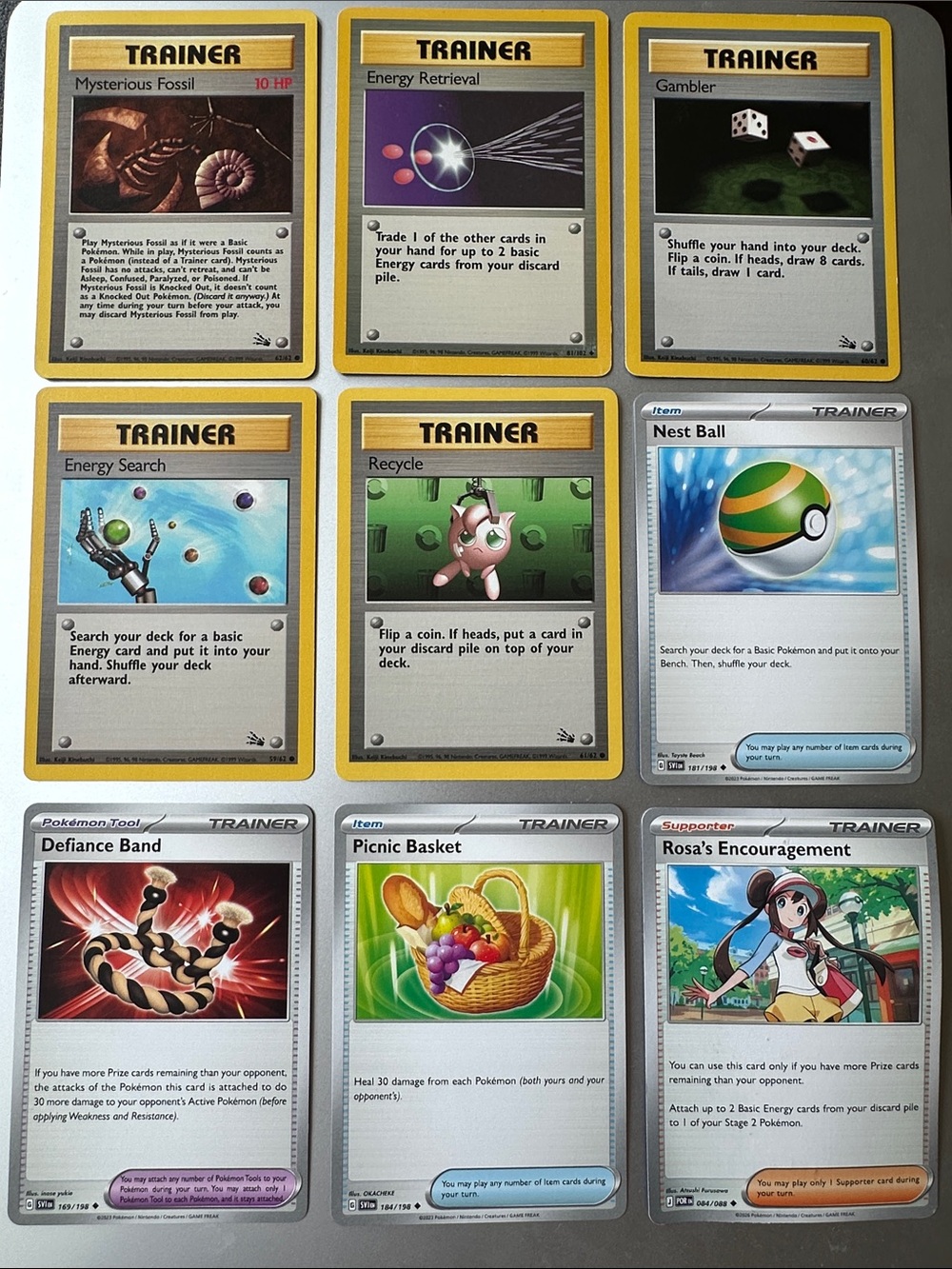 Lot of Pokémon Trainer Cards (9 Cards)